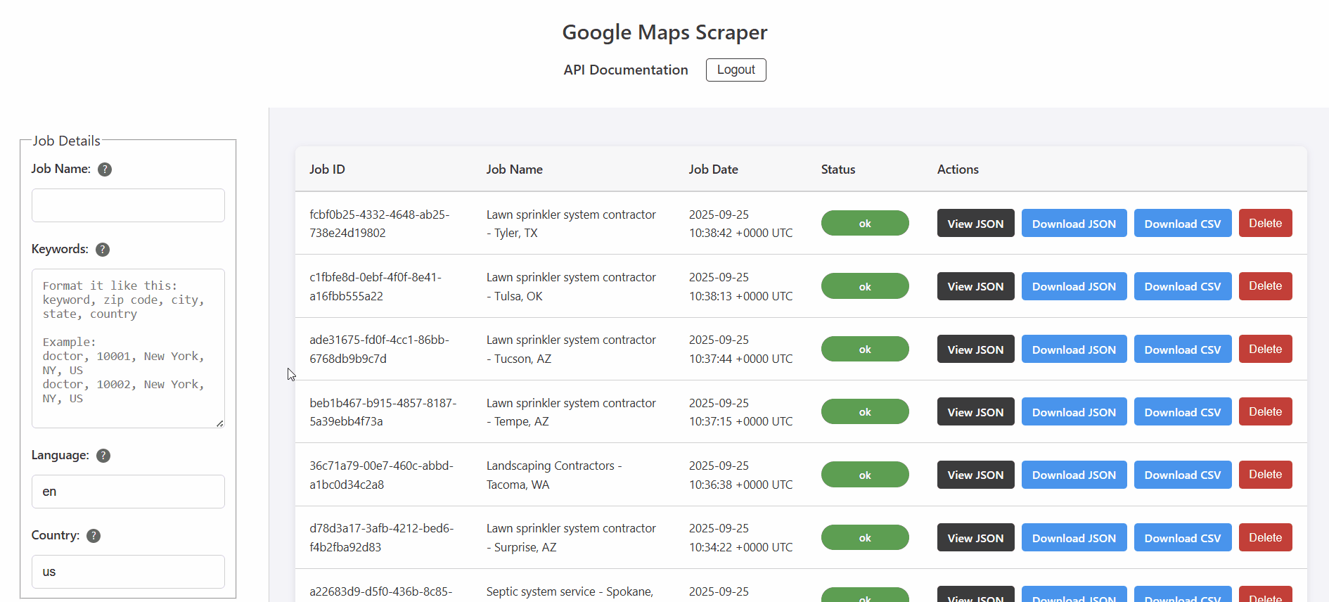 Google Map Scraper demo