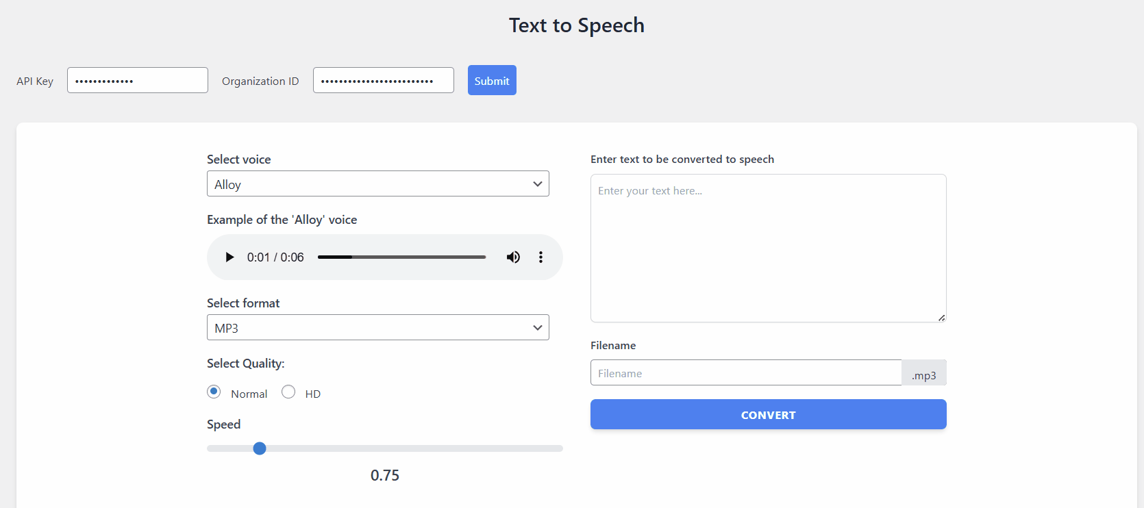 Text to Speech demo